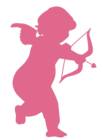 Cute Pink Cupid Silhouettesupid PNG Picture
