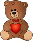 Cute Teddy Bear with Heart PNG Clipart