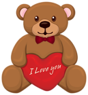 Cute Valentine's Day Teddy PNG Clipart Image