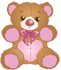 Cute Valentine's Teddy Bear PNG Clipart
