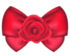 Decorative Bow with Rose PNG Clipart Picture