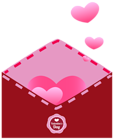 Envelope with Hearts Transparent PNG Clip Art Image