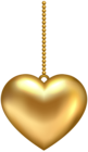 Hanging Golden Heart PNG Clip Art Image