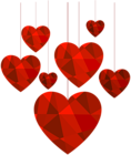 Hanging Hearts Transparent Clip Art Image