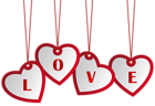 Hanging Love Hearts PNG Image