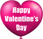 Happy Valentine's Balloon Pink Transparent PNG Image