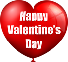 Happy Valentine's Balloon Red Transparent PNG Image