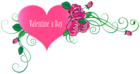 Happy Valentine's Day Heart with Roses Transparent PNG Clip Art Image