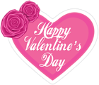 Happy Valentine's Day Pink Heart PNG Clip Art