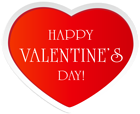 Happy Valentine's Day Red Heart Clip Art Image