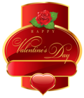 Happy Valentines Day Label PNG Clipart Picture