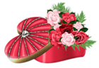 Heart Box with Roses PNG Clipart Picture