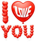 I Love You Balloons PNG Clipart Picture