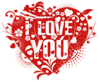 I Love You Heart Decor PNG Picture