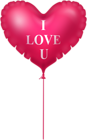 I Love You Pink Heart Balloon PNG Image