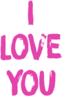 I Love You Pink Transparent Clipart