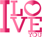 I Love You Text Pink PNG Image
