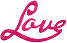 Love Pink Text with Hearts PNG Clipart