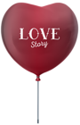 Love Story Heart Balloon PNG Clip Art Image