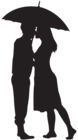 Loving Couple Silhouette PNG Clip Art Image
