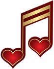 Musical Note with Hearts PNG Clipart