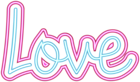 Neon Love Text PNG Clipart