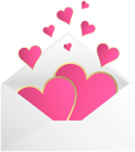 Pink Envelope with Hearts PNG Clipart