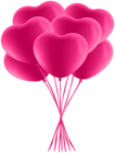 Pink Heart Balloons Bunch PNG Clipart