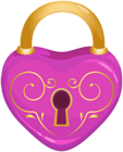 Pink Heart Love Padlock PNG Clipart