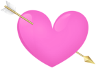 Pink Heart with Arrow Transparent Clipart