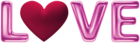 Pink Love with Heart Text PNG Clipart