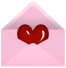 Pink Valentine Letter with Red Heart PNG Clipart Picture