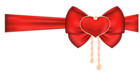 Red Bow with Heart Decor PNG Clipart Picture