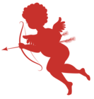 Red Cupid Silhouettes PNG Picture
