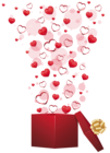 Red Gift with Hearts PNG Clipart Picture