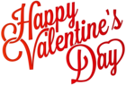 Red Happy Valentine's Day PNG Clip-Art Image