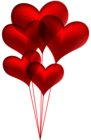 Red Heart Balloons Transparent PNG Clip Art Image
