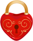 Red Heart Love Padlock PNG Clipart