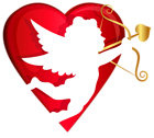 Red Heart and Cupid Transparent PNG Clip Art Image