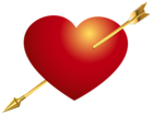 Red Heart with Arrow PNG Clip Art Image