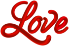 Red Love Text Clip Art Image