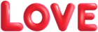 Red Love Text PNG Clipart
