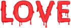 Red Love Text Transparent Image