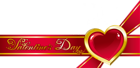 Red Valentine Decor with Bow and Heart PNG Picture
