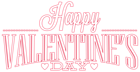 Red and White Happy Valentine's Day PNG Clip Art Image