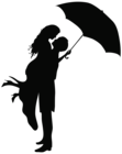 Romantic Couple Silhouettes PNG Clip Art Image