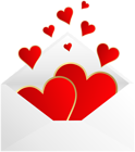 Romantic Envelope Red with Hearts PNG Clipart