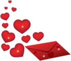 Romantic Envelope with Hearts PNG Image