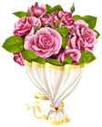 Rose Bouquet with Heart Transparent PNG Clip Art Image