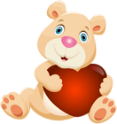 Teddy Bear with Heart PNG Clip Art